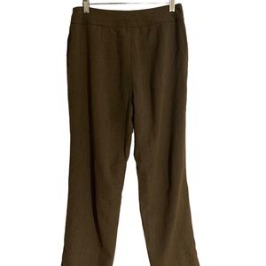 Sage-colored wool pants